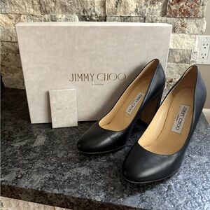 Jimmy Choo Laria 100 Leather Shoes SZ 37.5